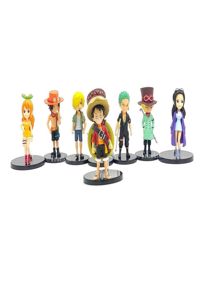 Trunkin One Piece Small Set Of 8 Anime Rubber Action Figures Nami Ace Sanji Roronoa Zoro Monkey D Luffy Collection Model Weeb Manga Collectible Figurines,Multicolor - Image 2